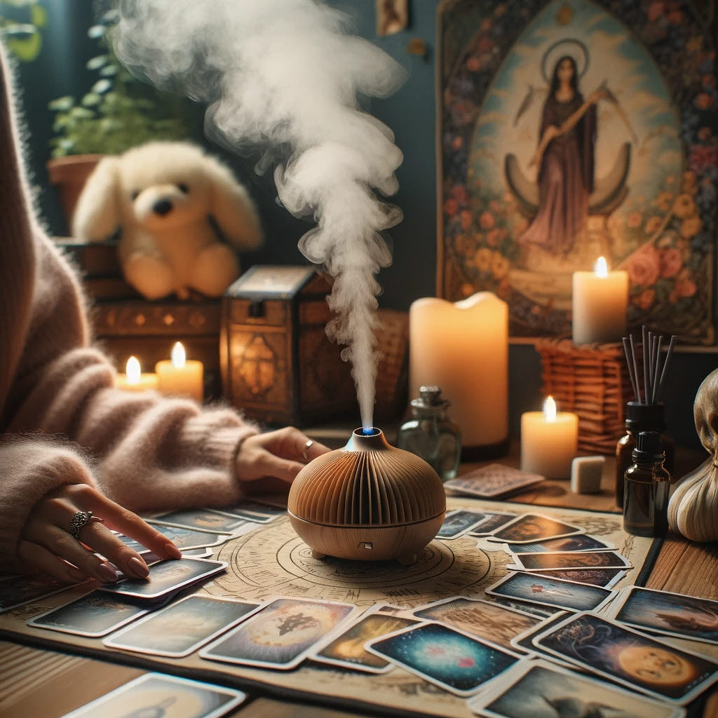 타로 점성술 카드 에센셜오일 디퓨저 신비하고 편안한 분위기