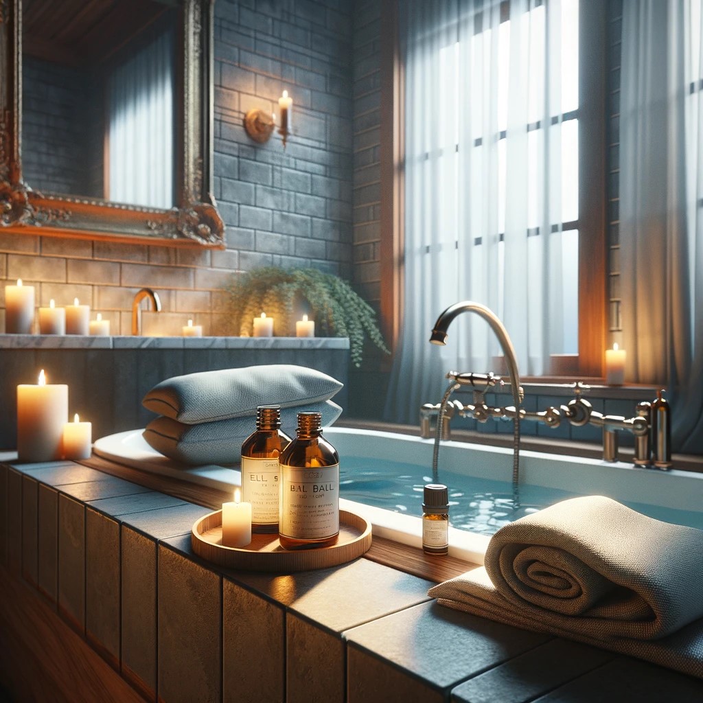 에센셜오일, 반신욕, 휴식, 홈스파