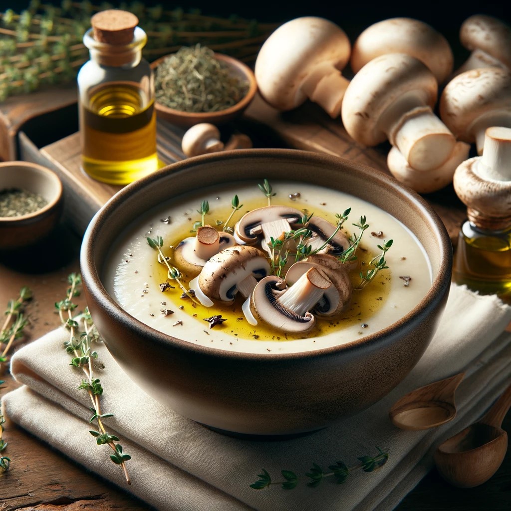 버섯스프, 에센셜오일, 건강요리, 풍미업그레이드