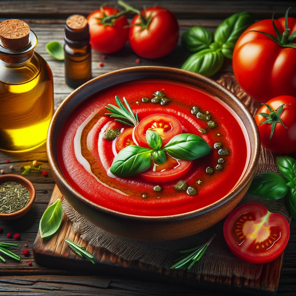 토마토스프, 에센셜오일, 건강요리, 풍미업그레이드