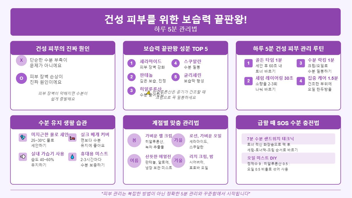 건성 피부를 위한 하루 5분 관리법